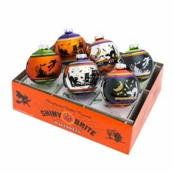 Hot Sale 👍 Traditions 💀 Halloween Signature Flocked Round Ornaments Set/6 😍
