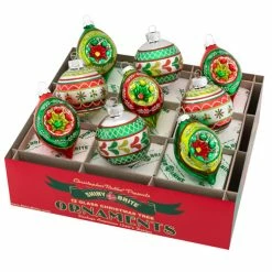 Hot Sale 🔔 Traditions Holiday Splendor Decorated Round & Reflector Tulip Ornaments Set/9 🛒