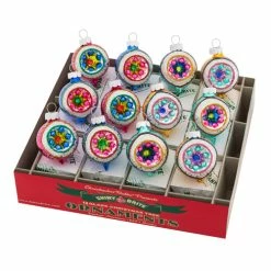 Cheapest 👏 Traditions 🎅 Christmas Confetti Decorated Reflector Round Ornaments Set/12 ✔️