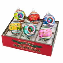 Cheapest 😀 Traditions 🎄 Christmas Confetti Decorated Reflector Tulip Ornaments Set/6 😉