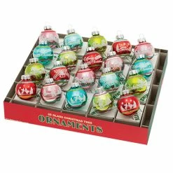 Promo 😉 Traditions Festive Fete Signature Flocked Round Ornaments Set/20 🔔