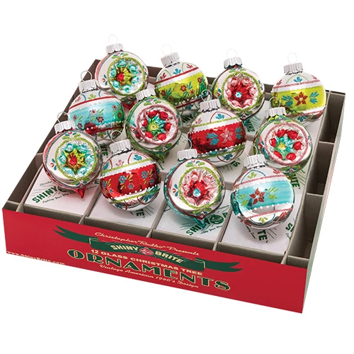 Flash Sale ⭐ Traditions Festive Fete Decorated Rounds & Shapes Ornaments Set/12 ⭐ 3 Flash Sale ⭐ Traditions Festive Fete Decorated Rounds & Shapes Ornaments Set/12 ⭐