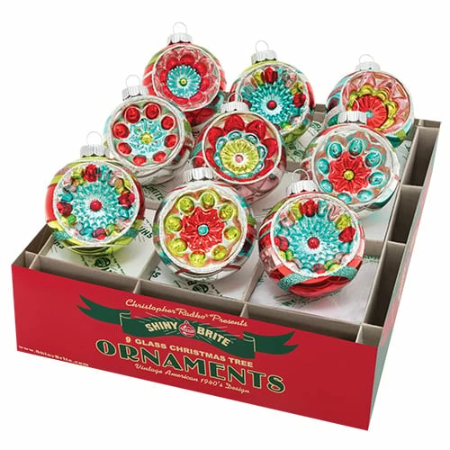 Promo 🥰 Traditions Festive Fete Reflector Round Ornaments Set/9 ✨ 3 Promo 🥰 Traditions Festive Fete Reflector Round Ornaments Set/9 ✨