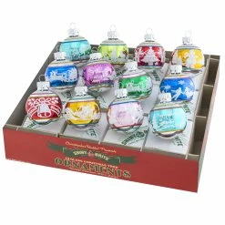 Best Sale 👍 Traditions 🎄 Christmas Confetti Signature Flocked Round Ornaments Set/12 😍