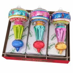 Promo 🌟 Traditions ❄ Christmas Confetti Decorated Shape Ornaments Set/3 ⌛