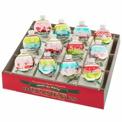 Best Sale ⌛ Traditions Festive Fete Signature Flocked Round Ornaments Set/12 🔔