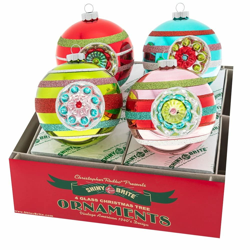 Discount 🔔 Traditions Festive Fete Reflector Round Ornaments Set/4 😀 3 Discount 🔔 Traditions Festive Fete Reflector Round Ornaments Set/4 😀