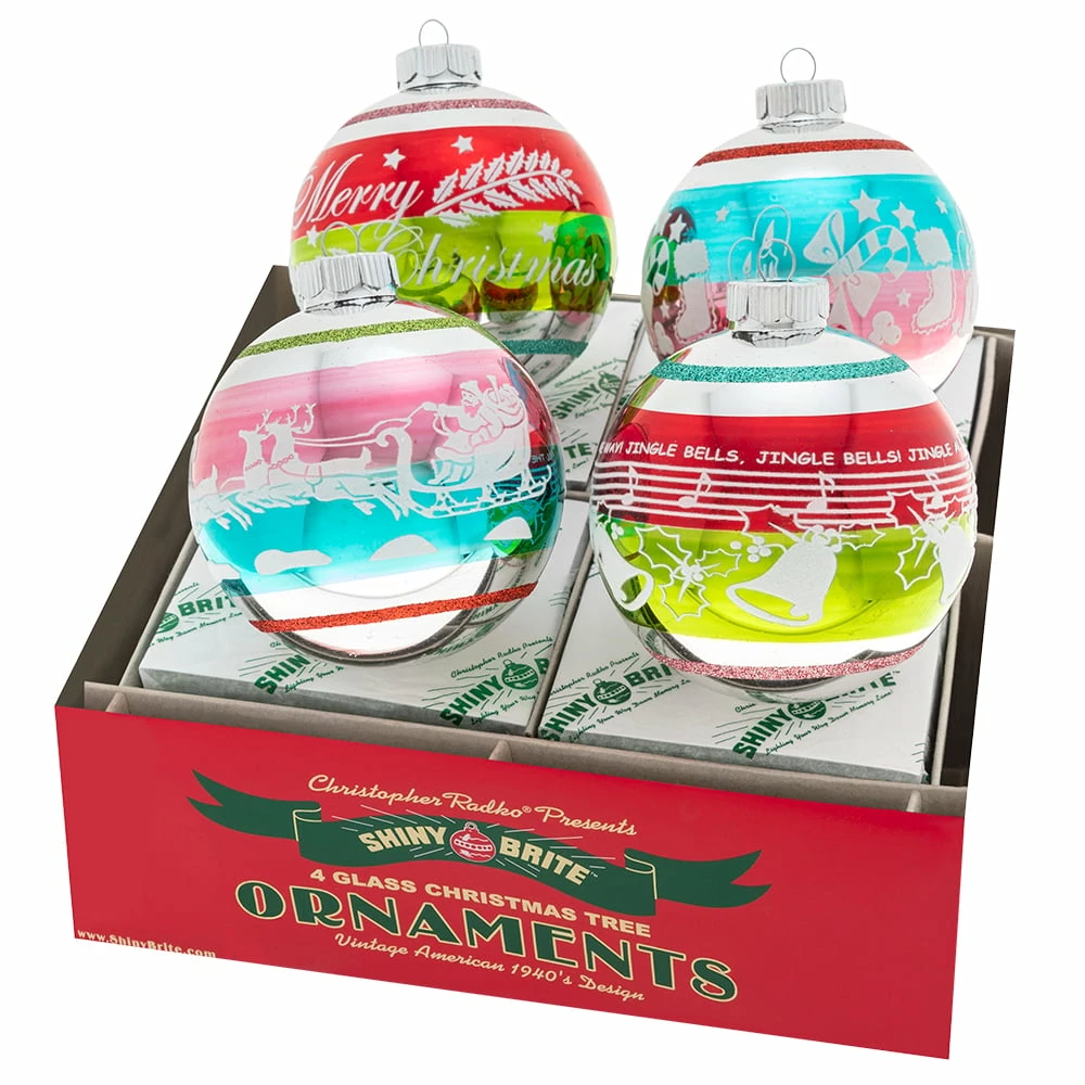 Best Sale 🔥 Traditions Festive Fete Signature Flocked Round Ornaments Set/4 🤩 3 Best Sale 🔥 Traditions Festive Fete Signature Flocked Round Ornaments Set/4 🤩