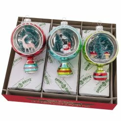 Brand new ✨ Traditions Festive Fete Round Scene Ornaments Set/3 👍