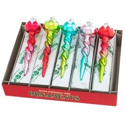 Discount 🔥 Traditions Festive Fete Glass Icicle Ornaments Set/5 😉