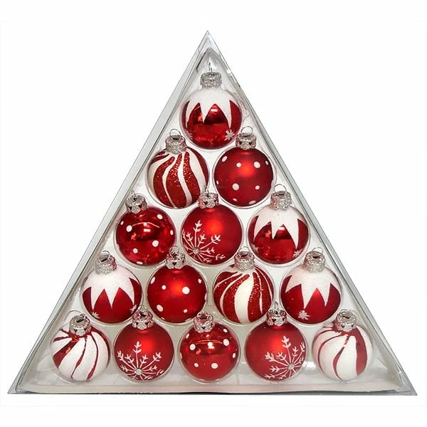 Cheapest ⭐ Traditions Red & White Ball Ornaments Set/15 🔥 3 Cheapest ⭐ Traditions Red & White Ball Ornaments Set/15 🔥