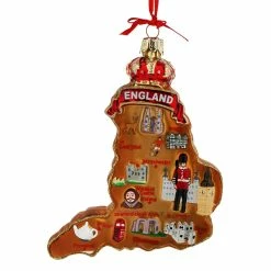 New 👍 Traditions England International Country Map Ornament ⌛