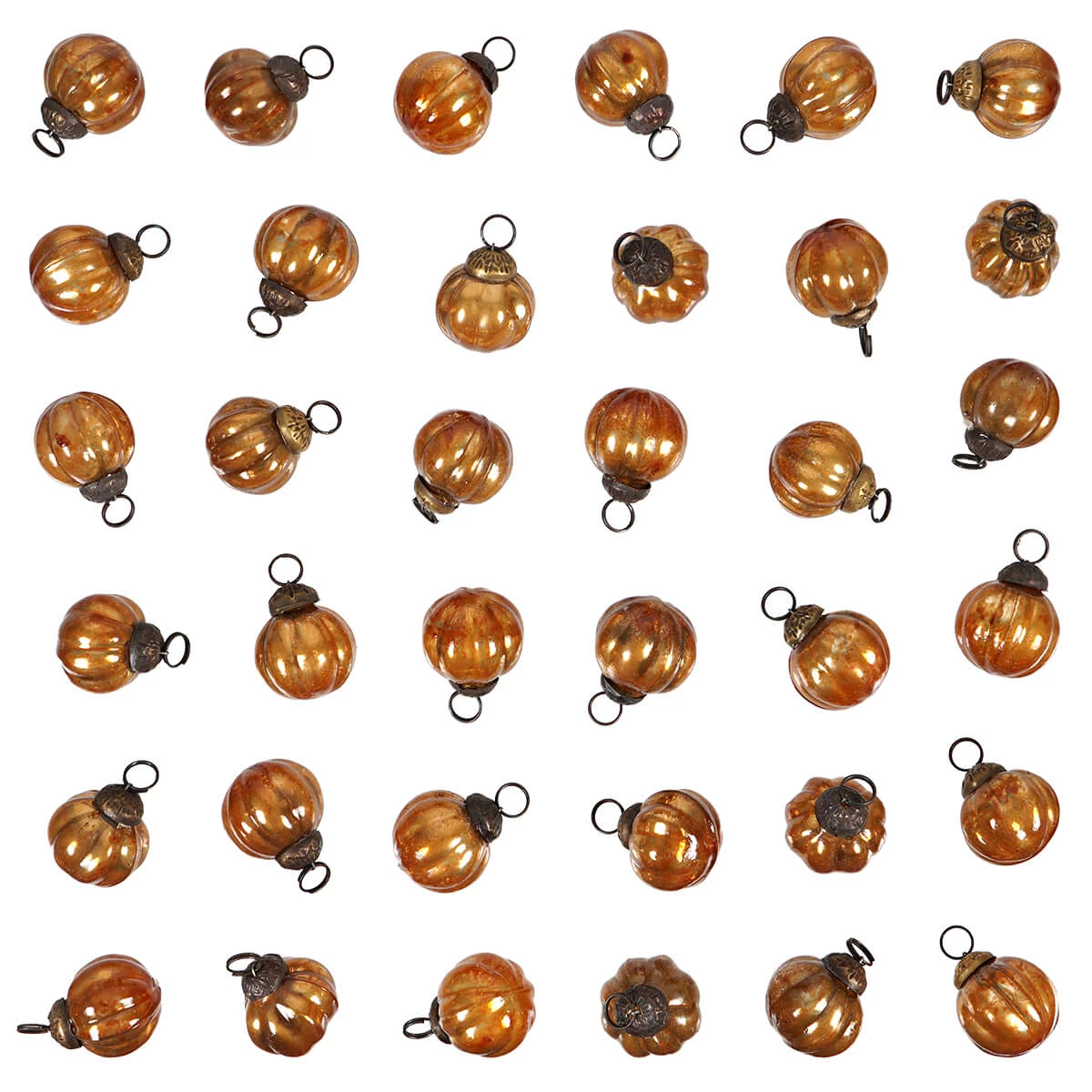 Brand new ✨ Traditions Orange Glass Pumpkin Ornaments In Muslin Bag Set/36 ✨ 2 Brand new ✨ Traditions Orange Glass Pumpkin Ornaments In Muslin Bag Set/36 ✨