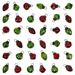 Cheap 😍 Traditions Red & Green Mercury Glass Shaped Ornaments Set/36 💯