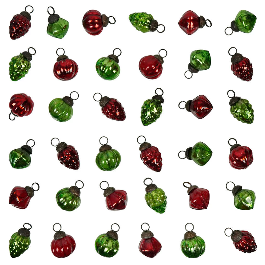 Cheap 😍 Traditions Red & Green Mercury Glass Shaped Ornaments Set/36 💯 3 Cheap 😍 Traditions Red & Green Mercury Glass Shaped Ornaments Set/36 💯