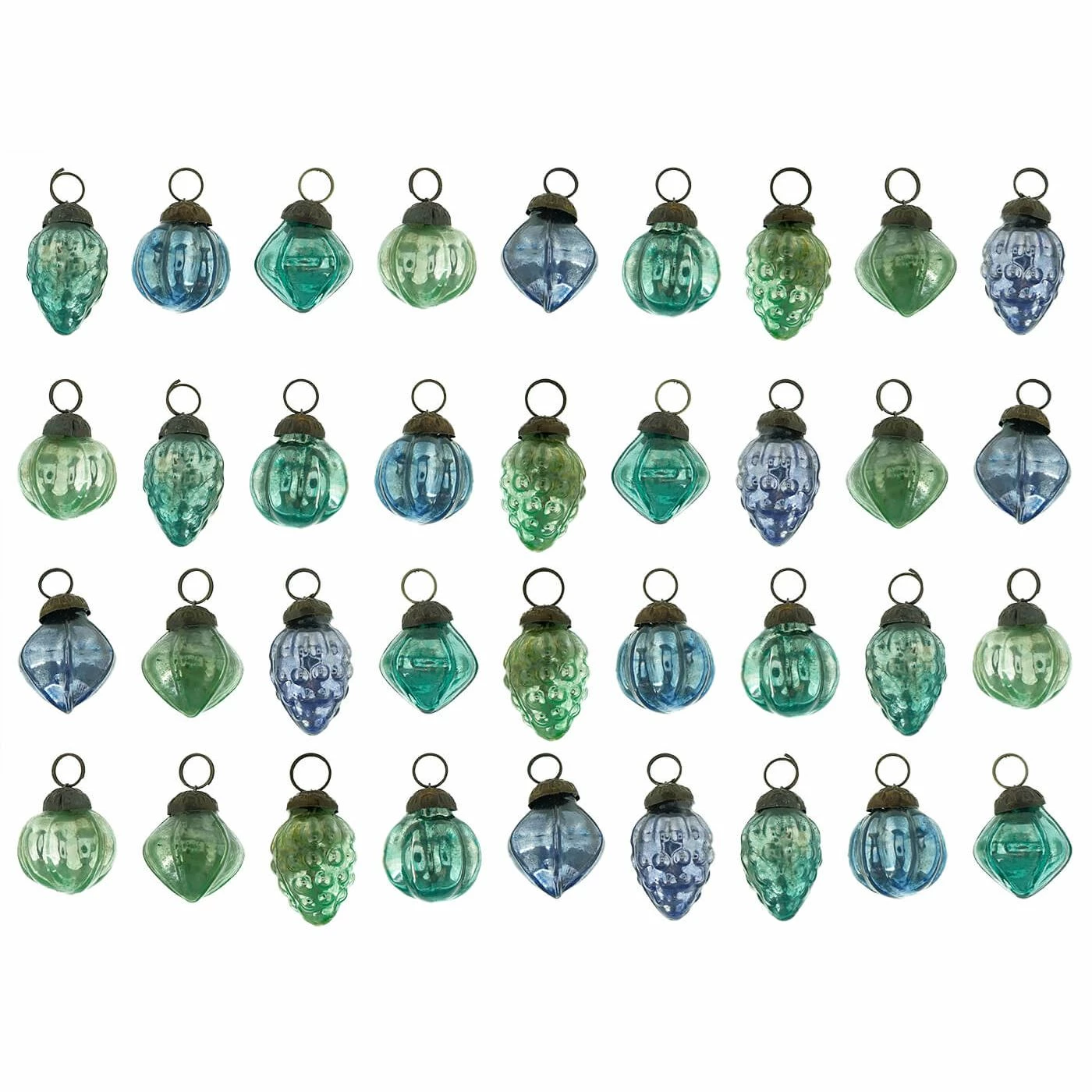 Hot Sale 🌟 Traditions Blue Mercury Glass Shaped Ornaments Set/36 👍 3 Hot Sale 🌟 Traditions Blue Mercury Glass Shaped Ornaments Set/36 👍
