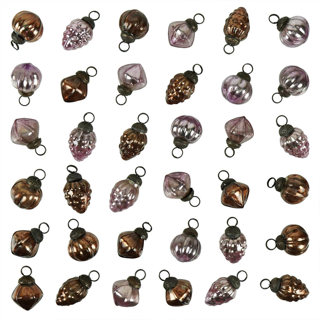 New ๐ Traditions Bronze & Plum Mercury Glass Shaped Ornaments Set/36 โ 3 New ๐ Traditions Bronze & Plum Mercury Glass Shaped Ornaments Set/36 โ