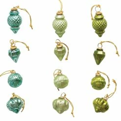 Best deal 🎁 Traditions Blue & Green Glass Ornaments In Gift Box Set/12 🧨