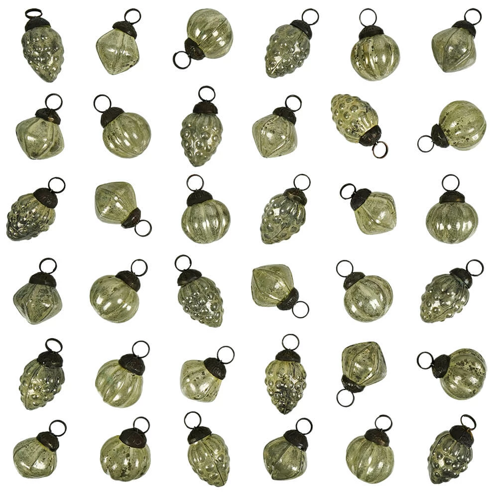 Buy ❤️ Traditions Milky Aged Silver Mercury Glass Shaped Ornaments Set/36 ✔️ 3 Buy ❤️ Traditions Milky Aged Silver Mercury Glass Shaped Ornaments Set/36 ✔️
