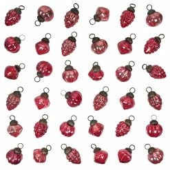 Outlet 😉 Traditions Pink Mercury Glass Shaped Ornaments Set/36 😉
