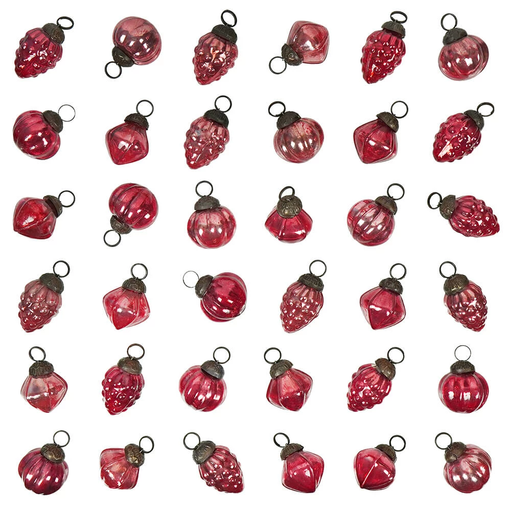 Outlet 😉 Traditions Pink Mercury Glass Shaped Ornaments Set/36 😉 3 Outlet 😉 Traditions Pink Mercury Glass Shaped Ornaments Set/36 😉