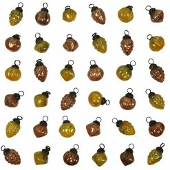 Wholesale ⭐ Traditions Brown & Yellow Mercury Glass Shaped Ornaments Set/36 ⌛