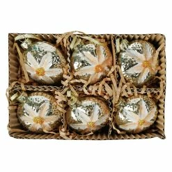 Alternative view of Promo 😉 Traditions Glass Pink Flower Ornaments Boxed Set/6 💯
