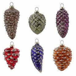 Coupon โ Traditions Boxed Glass Pine Cone Ornaments Set/6 ๐