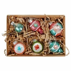 New 🧨 Traditions Hand-Painted Glass Witch's Eye Ornaments Box Set/6 👍