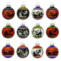 Flash Sale 👍 Traditions Shiny Brite Signature 🦇 Halloween Ball Ornaments Box/12 😉