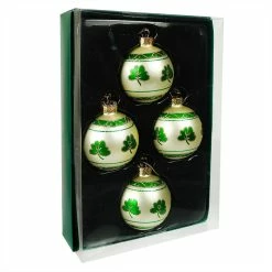 Alternative view of Brand new 🤩 Traditions Multi Shamrock Ball Ornaments Box/4 🔥