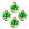 Discount 👏 Traditions Shamrock Design Glass Ball Ornaments Box/4 😉 -Traditions store GG0219B