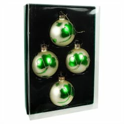 Discount 👏 Traditions Shamrock Design Glass Ball Ornaments Box/4 😉 5 Discount 👏 Traditions Shamrock Design Glass Ball Ornaments Box/4 😉 -Traditions store GG0219Bb
