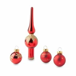 Alternative view of Brand new 💯 Traditions Mini Red Finial And Ball Ornament Set/15 ✨