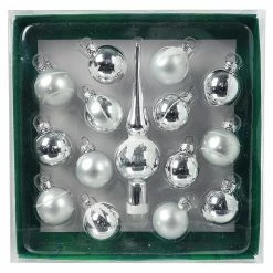 Outlet 🌟 Traditions Mini Silver Finial And Ball Ornament Set/15 ❤️