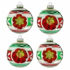 Brand new 💯 Traditions Early Years Flower Reflector Ball Ornaments Box/4 🛒