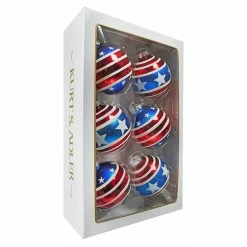Hot Sale 👍 Traditions Stars & Stripes Glass Ball Ornaments Set/6 🛒