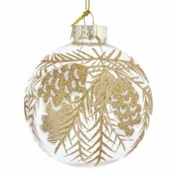 Alternative view of Deals 🤩 Traditions Clear Glass Ball With Gold Pinecone Ornaments Set/6 ⭐