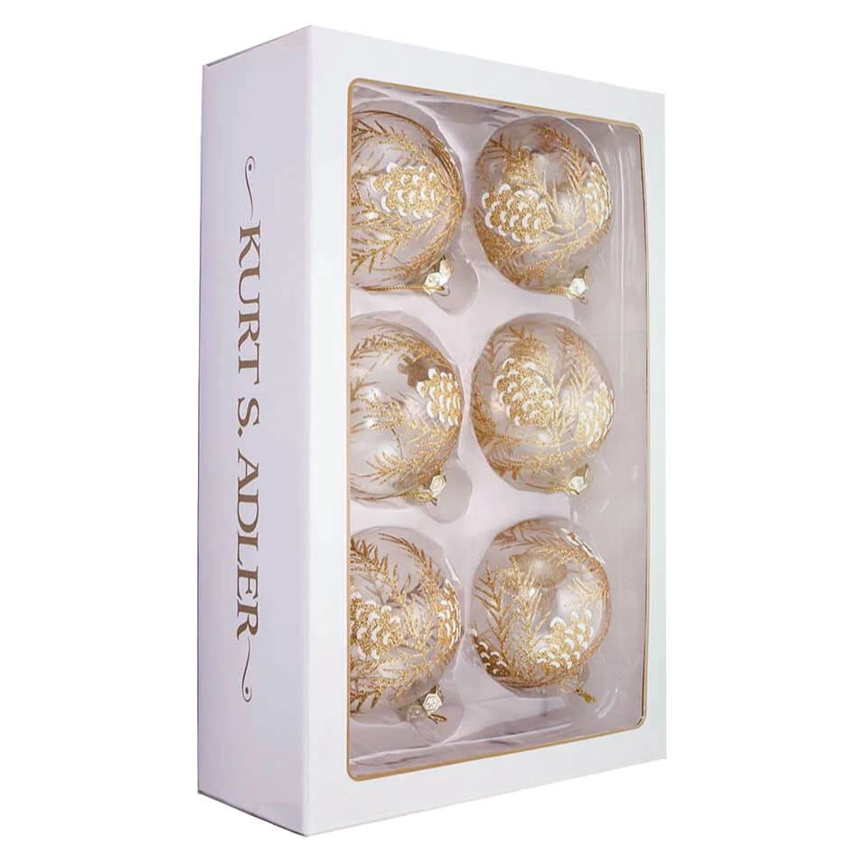 Deals ๐คฉ Traditions Clear Glass Ball With Gold Pinecone Ornaments Set/6 โญ 5 Deals ๐คฉ Traditions Clear Glass Ball With Gold Pinecone Ornaments Set/6 โญ - Image 3