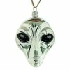 Cheapest 👏 Traditions Silver Alien Face Ornament ❤️ 2 Cheapest 👏 Traditions Silver Alien Face Ornament ❤️ -Traditions store GO 2504s front