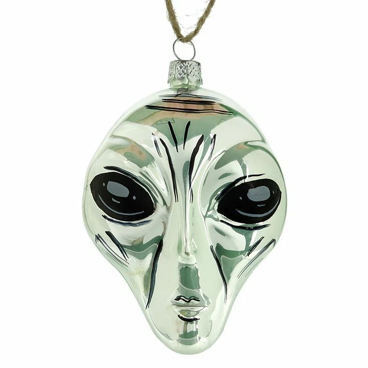 Cheapest 👏 Traditions Silver Alien Face Ornament ❤️ 3 Cheapest 👏 Traditions Silver Alien Face Ornament ❤️