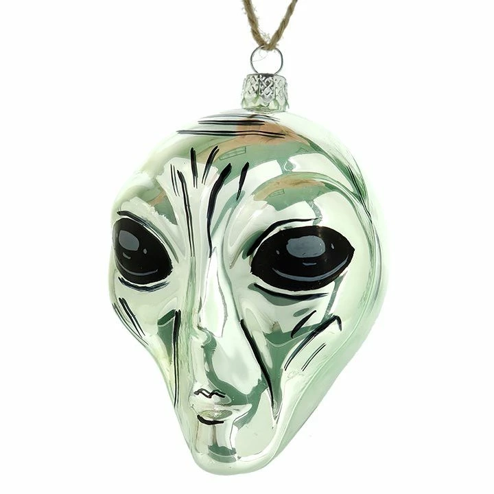 Cheapest 👏 Traditions Silver Alien Face Ornament ❤️ 4 Cheapest 👏 Traditions Silver Alien Face Ornament ❤️ - Image 2