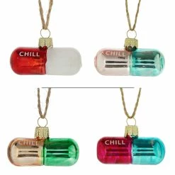 Deals 🧨 Traditions Chill Pill Ornaments Set/4 ❤️