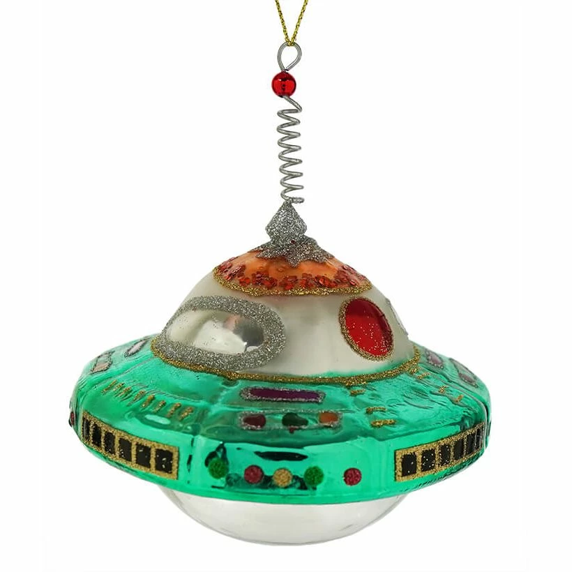Brand new 🥰 Traditions Turquoise UFO Ornament 👍 3 Brand new 🥰 Traditions Turquoise UFO Ornament 👍