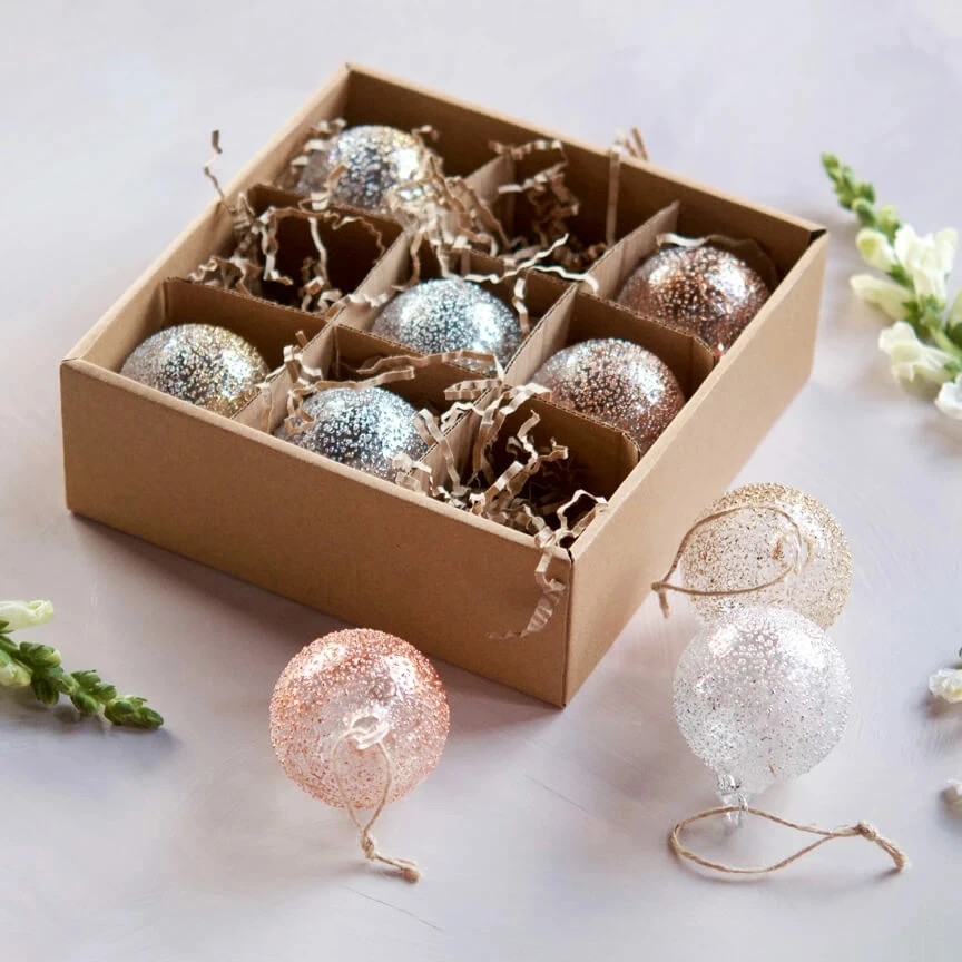 Budget 😉 Traditions Metallic Stubble Ball Ornaments Set/9 😀 4 Budget 😉 Traditions Metallic Stubble Ball Ornaments Set/9 😀 - Image 2