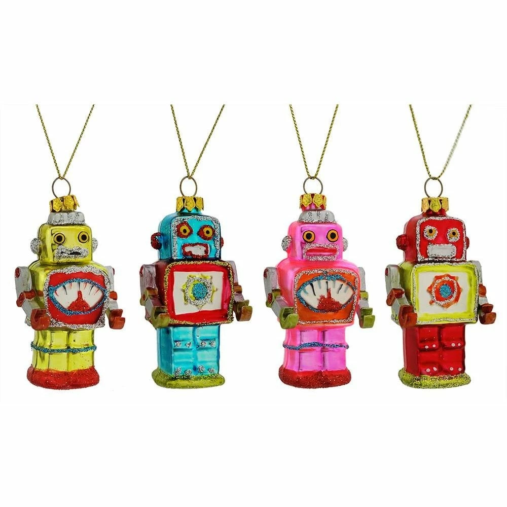 Flash Sale 🔥 Traditions Mini Robot Ornaments Set/4 😉 3 Flash Sale 🔥 Traditions Mini Robot Ornaments Set/4 😉