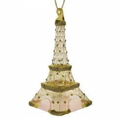 Coupon 🎉 Traditions Gold Crusted Pink Eiffel Tower Ornament 🧨
