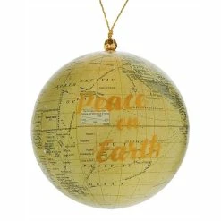 Best Sale ✨ Traditions Peace On Earth Beige Globe Ornament 🥰