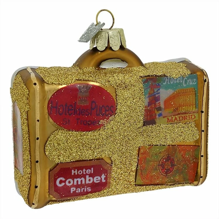 Outlet 😍 Traditions Suitcase With European Travel Stickers Ornament ✨ 3 Outlet 😍 Traditions Suitcase With European Travel Stickers Ornament ✨
