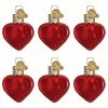 Promo 🥰 Traditions Red Glitter Hearts Ornaments Set.6 🥰 -Traditions store OW30010